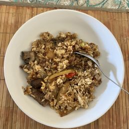 Fried rice and rib eye