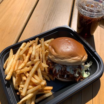 Cherry Republic - Pulled pork sandwich & cherry cola! - Specialty Food Near Me - Glen Arbor, Michigan