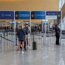 Maynard H. Jackson International Terminal - Clear and TSA PreCheck lines at Maynard Jackson international terminal on Saturday, May 17, 2025 at 9:20 AM EDT.