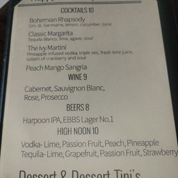 Juniper Bar - Happy hour menu - Cocktail Bars Near Me - New York, New York
