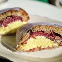 Middle Child - Pastrami and egg breakfast sandwich