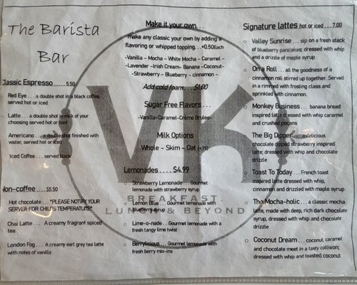Menu photo 1 Valley Kitchen Wexford, PA Menu photo 1 Valley Kitchen Wexford, PA