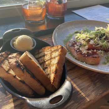 Pickled Fish Restaurant - Grilled watermelon with tarragon and feta, house sourdough - New American Near Me - Long Beach, Washington