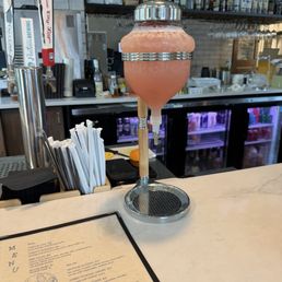 Drink dispenser with watermelon margarita Drink dispenser with watermelon margarita