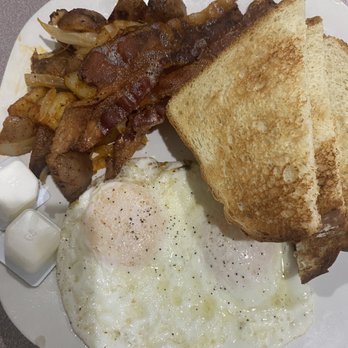 Ribbon Cafe - 2 eggs over easy with bacon. - Cafes Near Me - Ballston Spa, New York