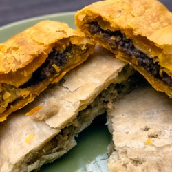 Beef (top) and Chicken (bottom) Patties: $2.50 each. Take-out. Cut in half.