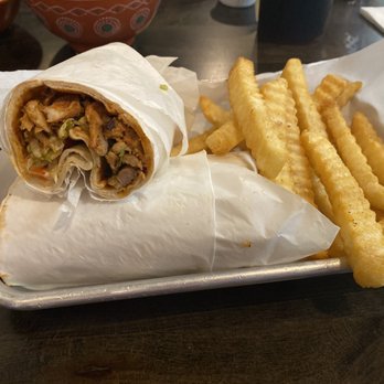 Mosaic Grill - Shawarma Chicken Wrap, very tasty just very messy. Grab lots of napkins! - Mediterranean Near Me - Belton, Texas