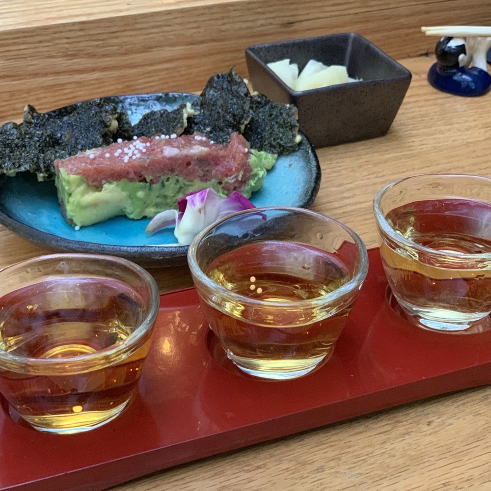 Sushi Lab Rooftop - Whiskey flight (with bluefin Toro tartare) - Japanese Near Me - New York, New York Sushi Lab Rooftop - Whiskey flight (with bluefin Toro tartare) - Japanese Near Me - New York, New York