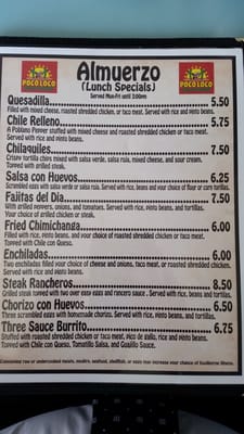 Menu photo 8 Poco Loco Mexican Restaurant Thornburg, VA Menu photo 8 Poco Loco Mexican Restaurant Thornburg, VA