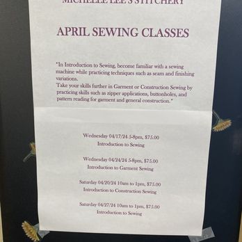 Michelle Lee Stitchery - Sewing classes this month! So excited about this new offering here in Yarmouth! - Sewing & Alterations Near Me - Yarmouth, Maine Michelle Lee Stitchery - Sewing classes this month! So excited about this new offering here in Yarmouth! - Sewing & Alterations Near Me - Yarmouth, Maine