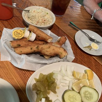 Big Pines Lodge - Free hush puppies, coleslaw, and relish - American Near Me - Karnack, Texas