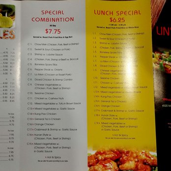 Lin's Wok - Back of Menu, 2017-06-04 - Chinese Near Me - Enola, Pennsylvania Lin's Wok - Back of Menu, 2017-06-04 - Chinese Near Me - Enola, Pennsylvania