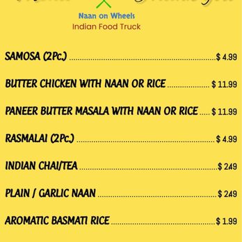 Naan on Wheels - Menu - Food Trucks Near Me - Hastings, Nebraska Naan on Wheels - Menu - Food Trucks Near Me - Hastings, Nebraska