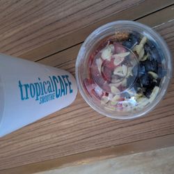 Tropical Smoothie Cafe - My empty Mango Magic smoothie