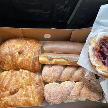 Broadway Donuts - Two turkey croissants, 2 maple bars, 2 sugar twist, cherry Danish. - Bakeries Near Me - Long Beach, California