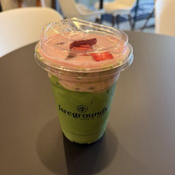 Faregrounds - Strawberry Foam Matcha - Breakfast & Brunch Near Me - Beverly Hills, California Faregrounds - Strawberry Foam Matcha - Breakfast & Brunch Near Me - Beverly Hills, California