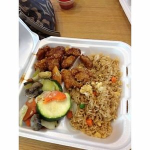 Photo of Manchu Wok - Charlotte, NC, United States. Orange chicken with steamed veggies. Just nasty.