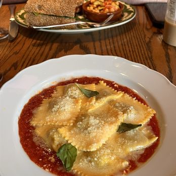 Locanda Verde - Grandmother's Ravioli and eggplant sandwich with chickpea salad - Italian Near Me - New York, New York
