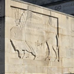 Nebraska State Capitol - Buffalo carved into the wall outside