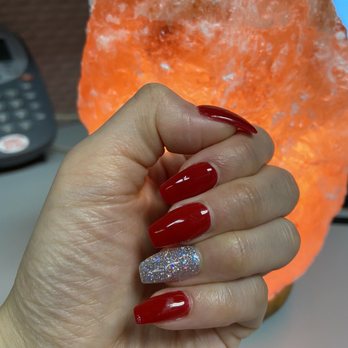 Chantilly Nail Spa - $48 full set coffin nails with red gel nail polish - Nail Salons Near Me - Chantilly, Virginia Chantilly Nail Spa - $48 full set coffin nails with red gel nail polish - Nail Salons Near Me - Chantilly, Virginia