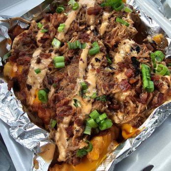 Sloppyface BBQ - Loaded BBQ fries with meat choice (pulled pork)! - Barbeque Near Me Sloppyface BBQ - Loaded BBQ fries with meat choice (pulled pork)! - Barbeque Near Me