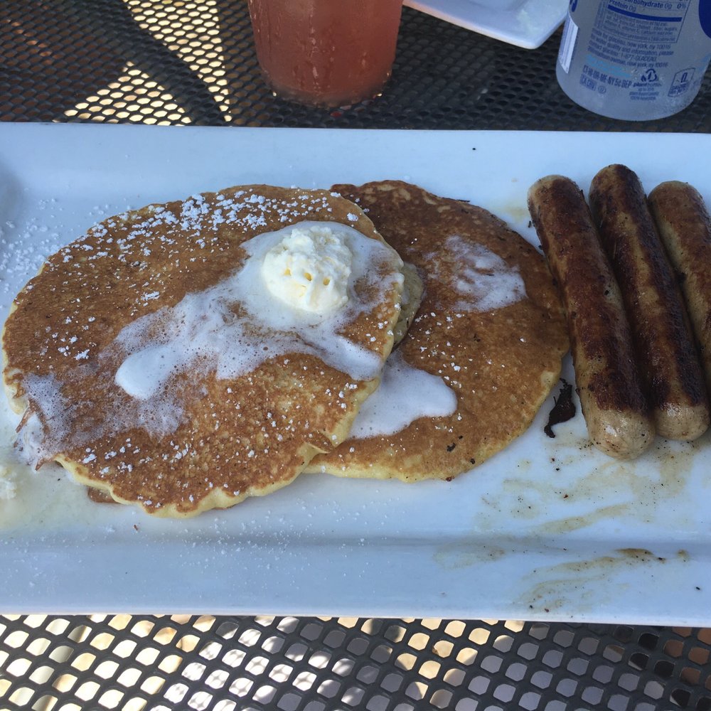 Cafe Chew - Short stack with chicken Apple sausage - Breakfast & Brunch Near Me - Sandwich, Massachusetts Cafe Chew - Short stack with chicken Apple sausage - Breakfast & Brunch Near Me - Sandwich, Massachusetts