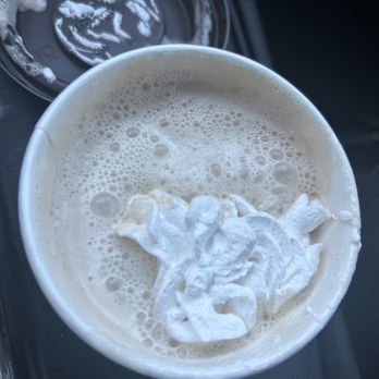 Tim Hortons - stop putting whip cream on the lid instead of in cup. whip cream sticks to lid falls off all over everything - Coffee & Tea Near Me - New Albany, Ohio Tim Hortons - stop putting whip cream on the lid instead of in cup. whip cream sticks to lid falls off all over everything - Coffee & Tea Near Me - New Albany, Ohio