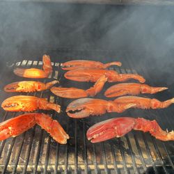Winn-Dixie - I got 2 pounds of lobster claws and arms at Winn-Dixie for $19.95. I smoked them on the Traeger, my 500th cook on that in less than 2 yrs.