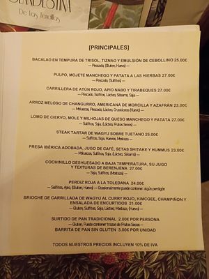 Menu photo 1 Clandestina de las Tendillas Toledo, TO Menu photo 1 Clandestina de las Tendillas Toledo, TO