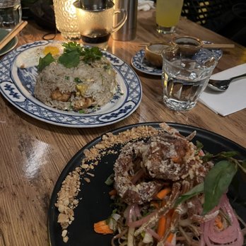 Anh and Chi - Soft Shell Crab salad & Tofu fried rice - Vietnamese Near Me - Vancouver, British Columbia