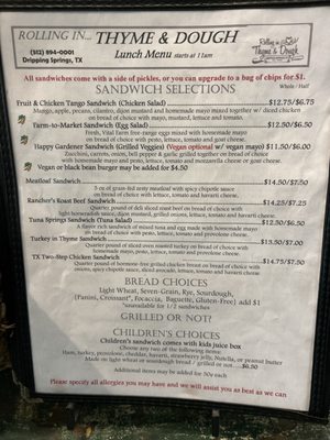 Menu photo 2 Rolling In Thyme & Dough Dripping Springs, TX Menu photo 2 Rolling In Thyme & Dough Dripping Springs, TX