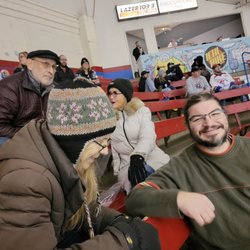 Buccaneer Arena - Watching the game and having a chat