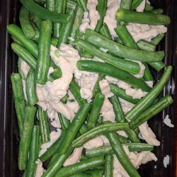 China Dragon - Slimy chicken mixed with browning beans.