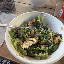 Red Star Burger Bar - Half eaten burger bowl wow so delicious. Mine was the brown butter, bacon burger.
