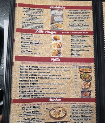 Menu photo 2 El Bajio Mexican Restaurant Lepanto, AR