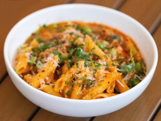 Photo of Chloe - Washington, DC, DC, US. Penne pasta. Tasty because I love all Pasta, but the green peas threw me off. Sauce is more like stew...