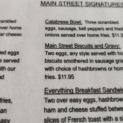 Duryea Main Street Kitchen - Menu Side 2