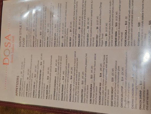 Menu photo 7 Dosa South Indian Grill Bloomington, MN Menu photo 7 Dosa South Indian Grill Bloomington, MN