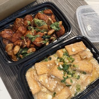 Red Hot Wok - Three cup salmon and tofu with salted egg - Chinese Near Me - Cupertino, California