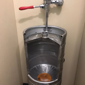 Hardware Store Brewing - Men's room urinal. Beer tap handle. 11/25/18 - New American Near Me - Titusville, Florida Hardware Store Brewing - Men's room urinal. Beer tap handle. 11/25/18 - New American Near Me - Titusville, Florida