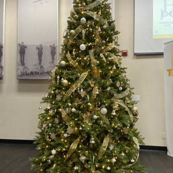Decorating OC - 10ft pre lit faux tree, gold theme, decorations provided. - Holiday Decorating Services Near Me