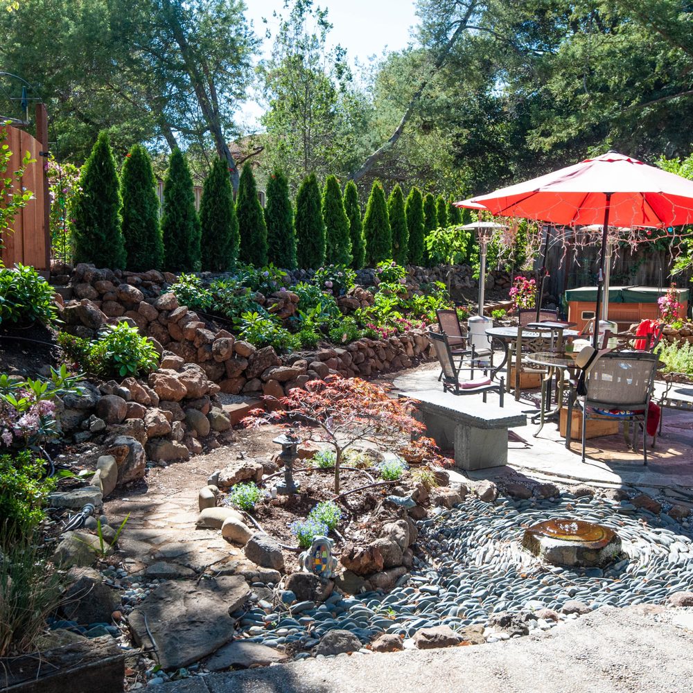 Core Landscaping - This is the main part of our backyard. to the left are Camellias, Rhododendrons, Azaleas, and a "Shidare" Japanese Maple. - Landscaping Near Me Core Landscaping - This is the main part of our backyard. to the left are Camellias, Rhododendrons, Azaleas, and a "Shidare" Japanese Maple. - Landscaping Near Me