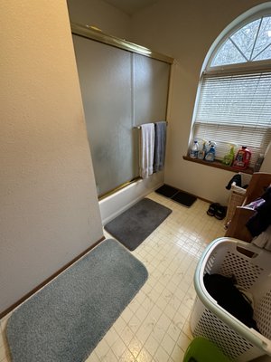 Bathroom Cleaning - This bathroom was done in under an hour, also has additional room for toilet as well as a double sink countertop! Bathroom Cleaning - This bathroom was done in under an hour, also has additional room for toilet as well as a double sink countertop!