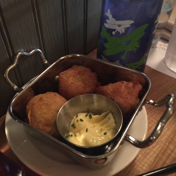 Little Coco's - Brandade fritters, served four per serving with an egg-yolk aioli (pictured) and a red sauce (not pictured). - Italian Near Me - Washington, DC, District of Columbia Little Coco's - Brandade fritters, served four per serving with an egg-yolk aioli (pictured) and a red sauce (not pictured). - Italian Near Me - Washington, DC, District of Columbia