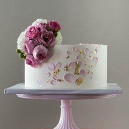 Brown sugar cake with caramel filling and cream cheese frosting