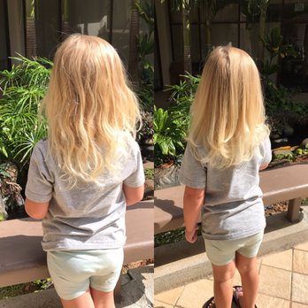 Tiffany Duro - Before and after. A trim and blow out for my little lady. - Hair Stylists Near Me - Honolulu, Hawaii