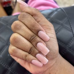 Nude powder nails Nude powder nails