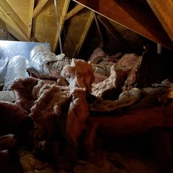 Armour Spray Foam - Didn't remove existing insulation as was required in scope Threw a bunch up and over ceiling
