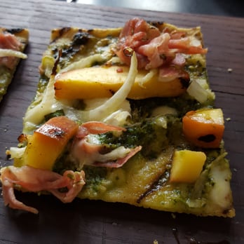 Backstreet Cafe - Peach and Prosciutto grilled flatbread - New American Near Me - Houston, Texas Backstreet Cafe - Peach and Prosciutto grilled flatbread - New American Near Me - Houston, Texas