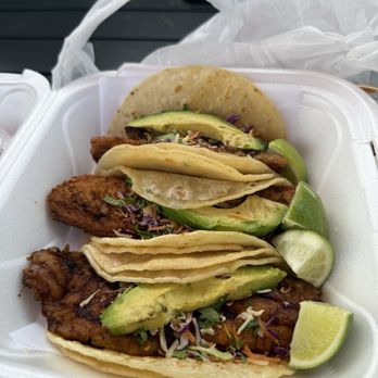 Taqueria Garnachitas - One grouper, one Mahi Mahi, and one salmon fish taco. All blackened and super fresh. - Mexican Near Me - Gardendale, Alabama Taqueria Garnachitas - One grouper, one Mahi Mahi, and one salmon fish taco. All blackened and super fresh. - Mexican Near Me - Gardendale, Alabama